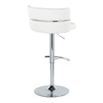 Cinch White Faux Leather Chrome Contemporary Swivel Barstools (Set of 2) 20 Cinch White Faux Leather Chrome Contemporary Swivel Barstools (Set of 2)