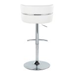 Cinch White Faux Leather Chrome Contemporary Swivel Barstools (Set of 2) 21 Cinch White Faux Leather Chrome Contemporary Swivel Barstools (Set of 2)