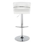 Cinch White Faux Leather Chrome Contemporary Swivel Barstools (Set of 2) 22 Cinch White Faux Leather Chrome Contemporary Swivel Barstools (Set of 2)