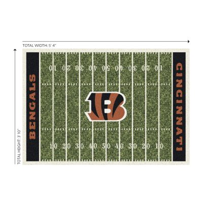 Cincinnati Bengals 4x6 Homefield Football Field Area Rug