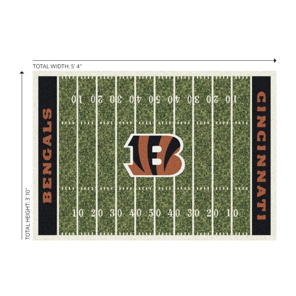 Cincinnati Bengals 4x6 Homefield Football Field Area Rug