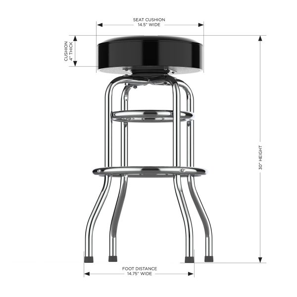 Cincinnati Bengals Chrome Logo Bar Stool American Crafted 3