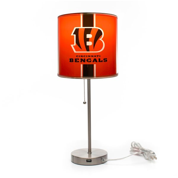 Cincinnati Bengals Chrome USB Charging Lamp with Shade Insert 3