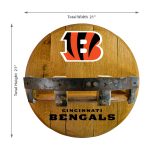 Cincinnati Bengals NFL Oak Whiskey Barrel Bar Shelf