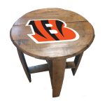 Cincinnati Bengals NFL Oak Whiskey Barrel Side Table