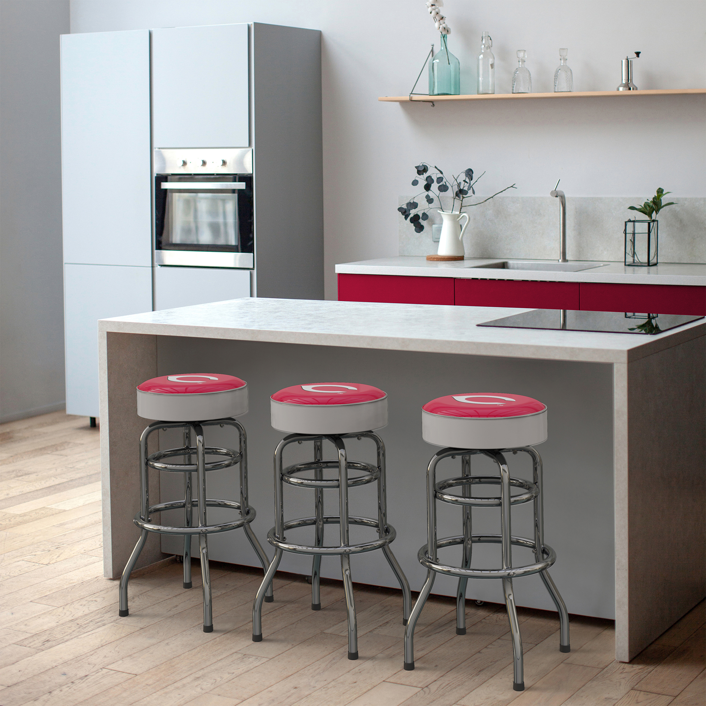 Cincinnati Reds Chrome Bar Stool American Made Team 5 Cincinnati Reds Chrome Bar Stool American Made Team - Image 5
