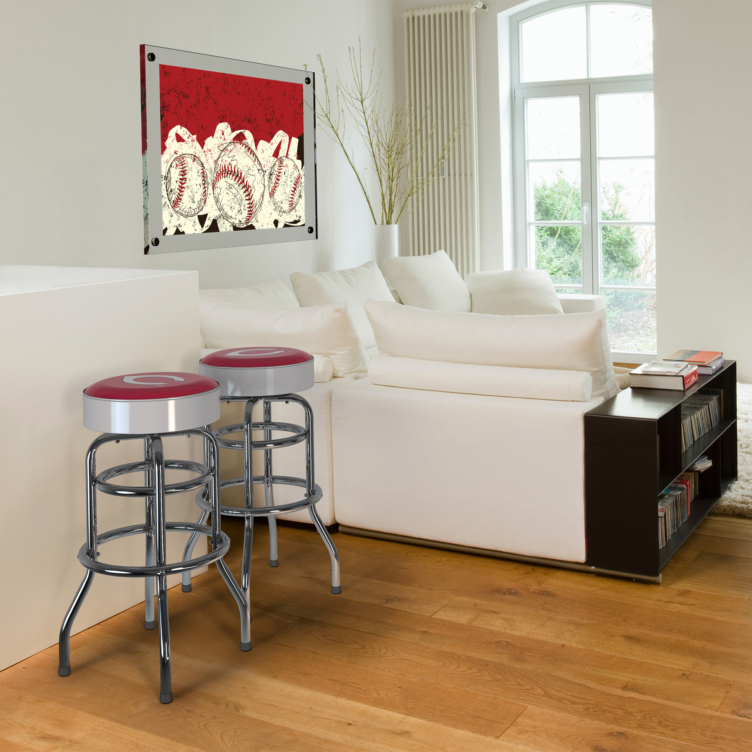 Cincinnati Reds Chrome Bar Stool American Made Team 7 Cincinnati Reds Chrome Bar Stool American Made Team - Image 7