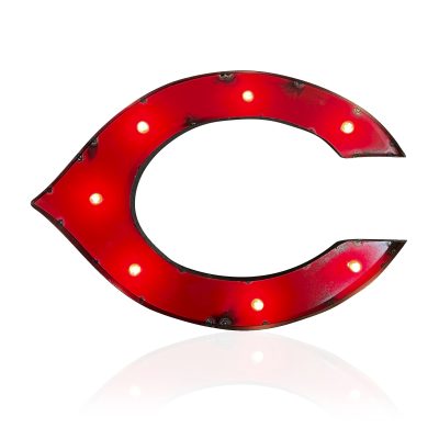 Cincinnati Reds Lighted Recycled Metal Sign MLB Officially Licensed