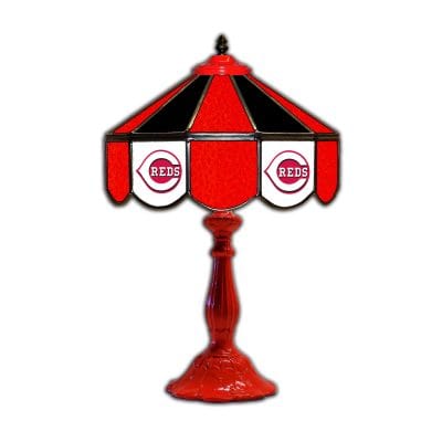 Cincinnati Reds Tiffany Style 21 Inch Glass Table Lamp