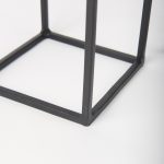 Cindy Set of 2 Matte Black Metal and Hurricane Glass Pillar Tabletop Candle Holders