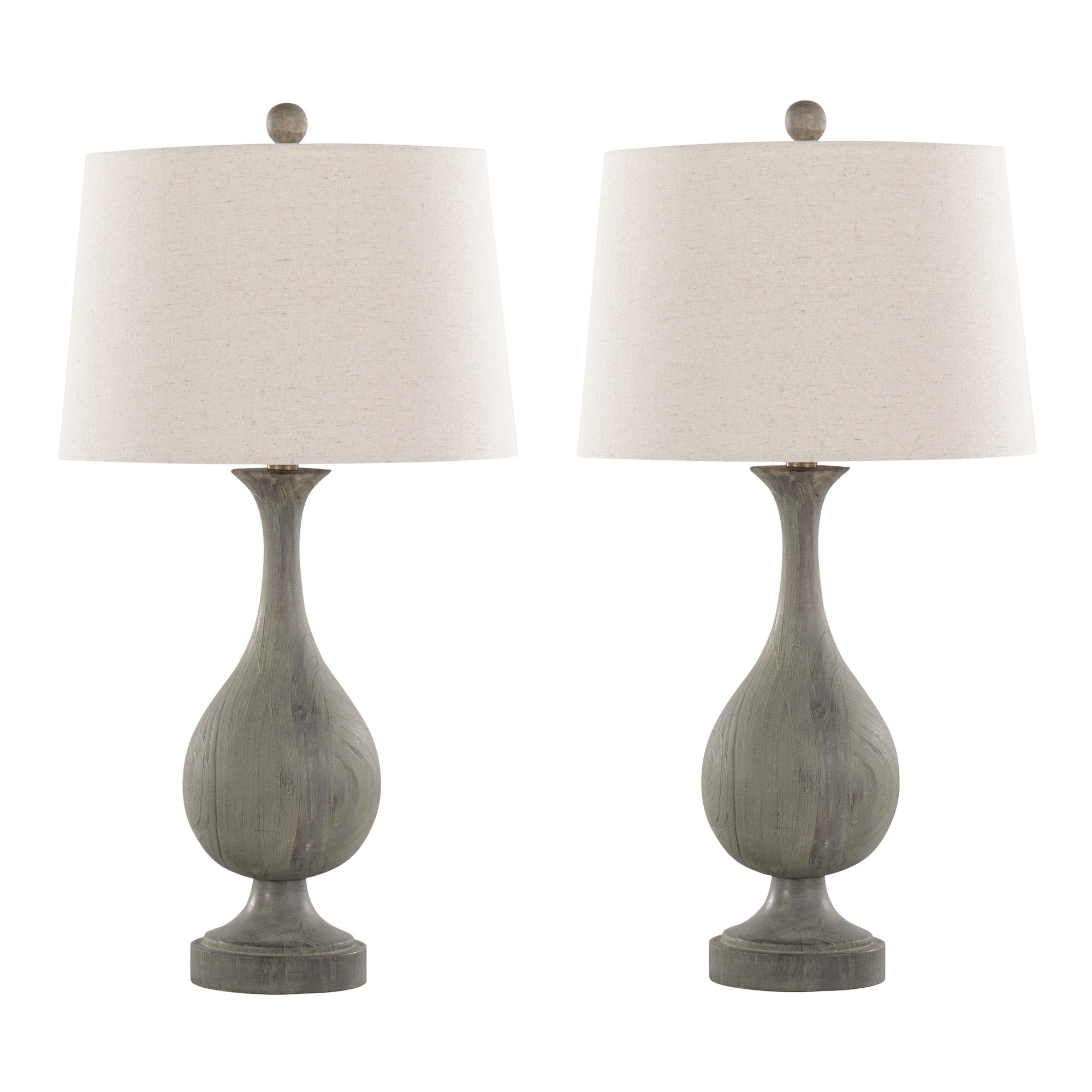 Cipolla Farmhouse Wood Table Lamps Linen Shade 29 in (Set of 2) 3 Cipolla Farmhouse Wood Table Lamps Linen Shade 29 in (Set of 2) - Image 3