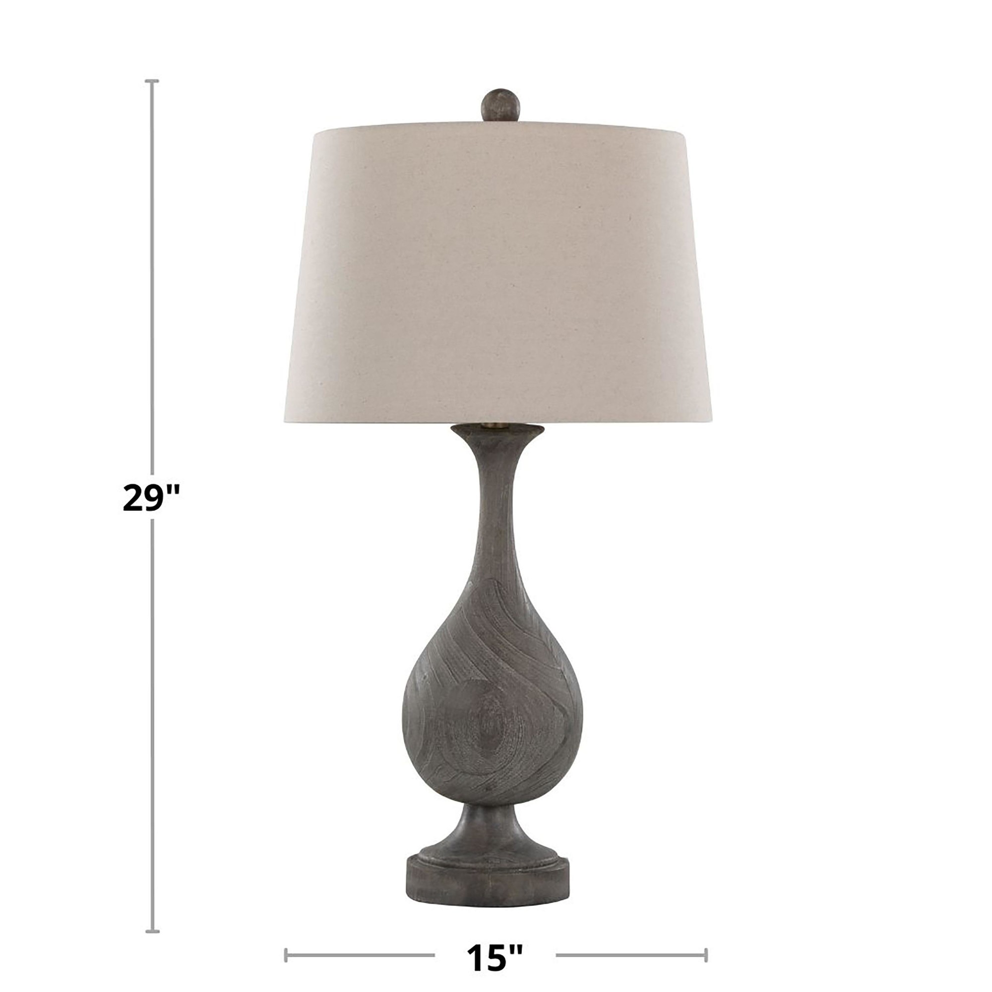 Cipolla Farmhouse Wood Table Lamps Linen Shade 29 in (Set of 2) 7 Cipolla Farmhouse Wood Table Lamps Linen Shade 29 in (Set of 2) - Image 7