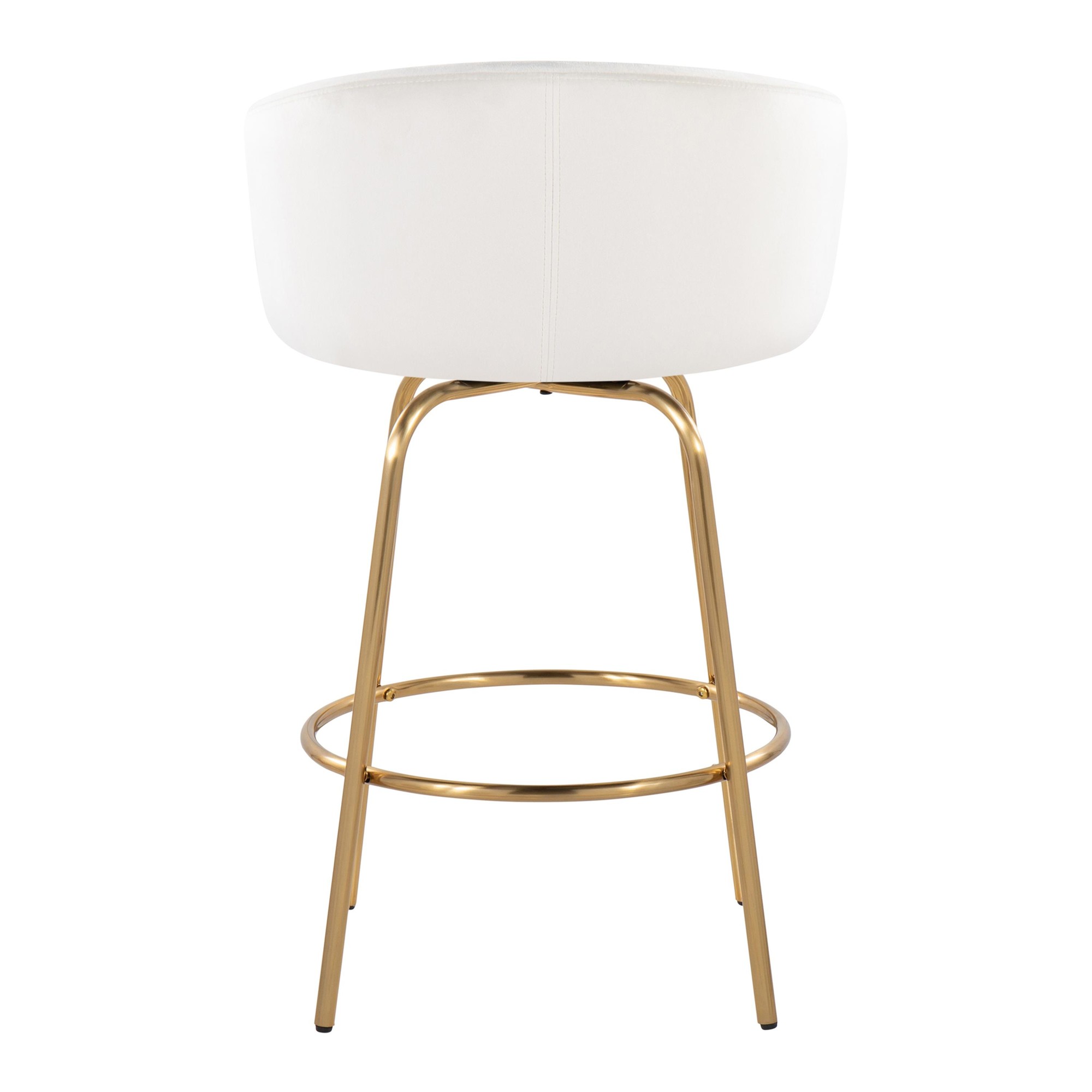 Claire 26 Contemporary Gold Cream Swivel Counter Stools (Set of 2) 7 Claire 26 Contemporary Gold Cream Swivel Counter Stools (Set of 2) - Image 7