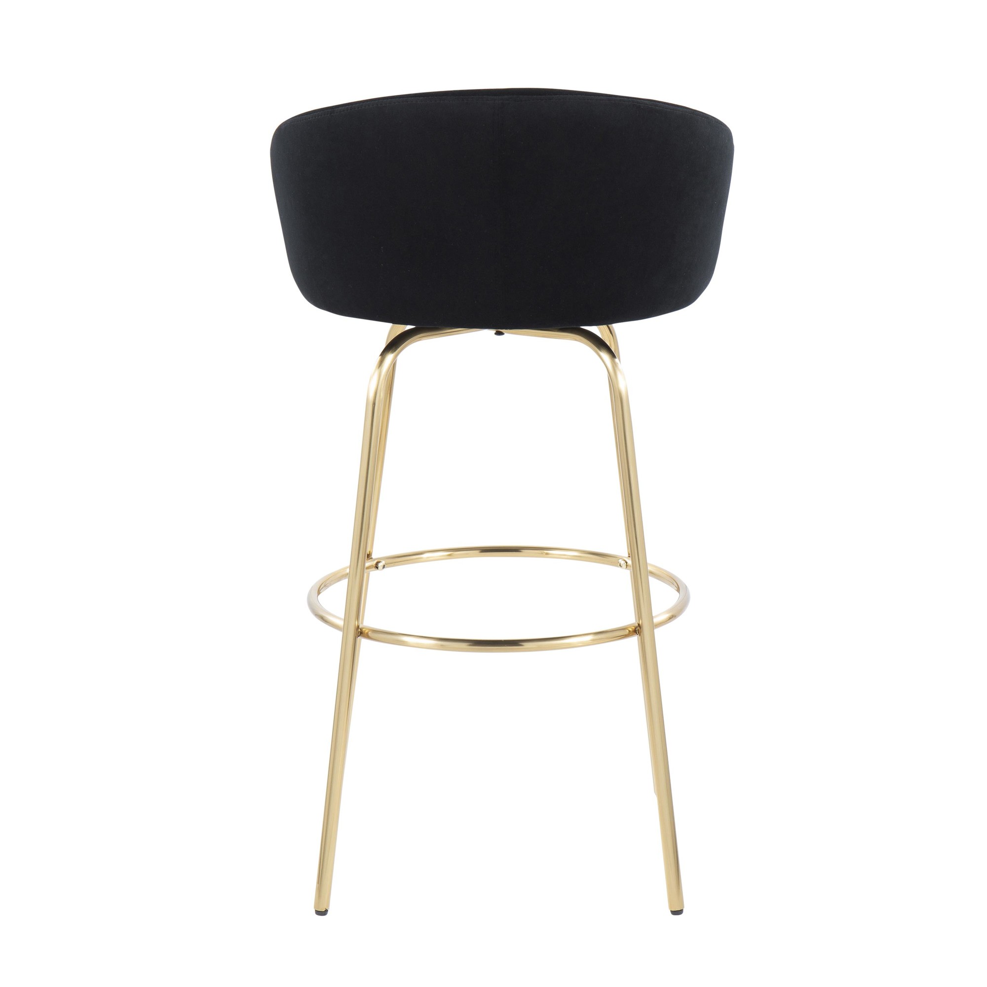Claire 30 Gold Black Velvet Contemporary Bar Stool (Set of 2) 7 Claire 30 Gold Black Velvet Contemporary Bar Stool (Set of 2) - Image 7