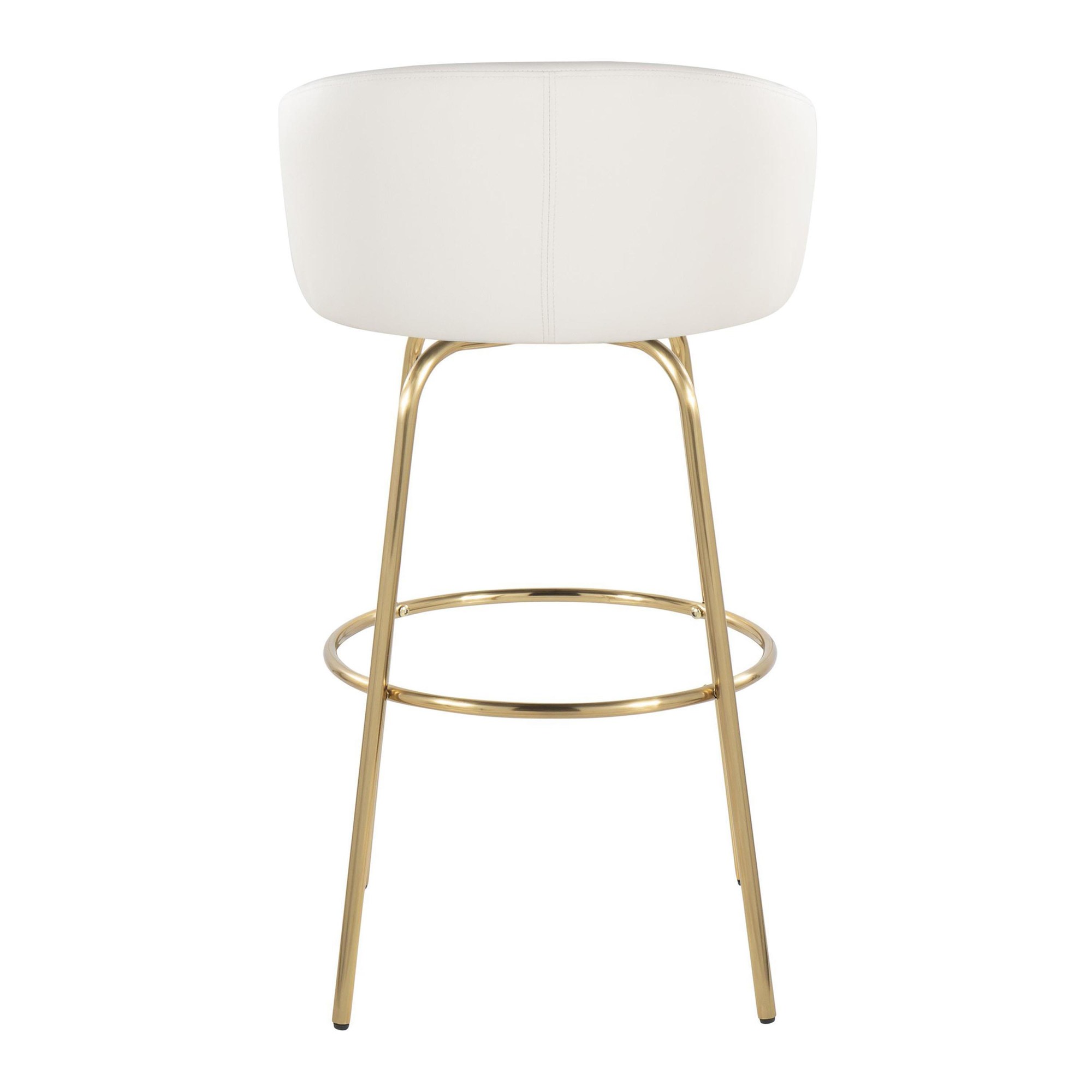 Claire 30 Gold White Contemporary Swivel Barstool (Set of 2) 7 Claire 30 Gold White Contemporary Swivel Barstool (Set of 2) - Image 7