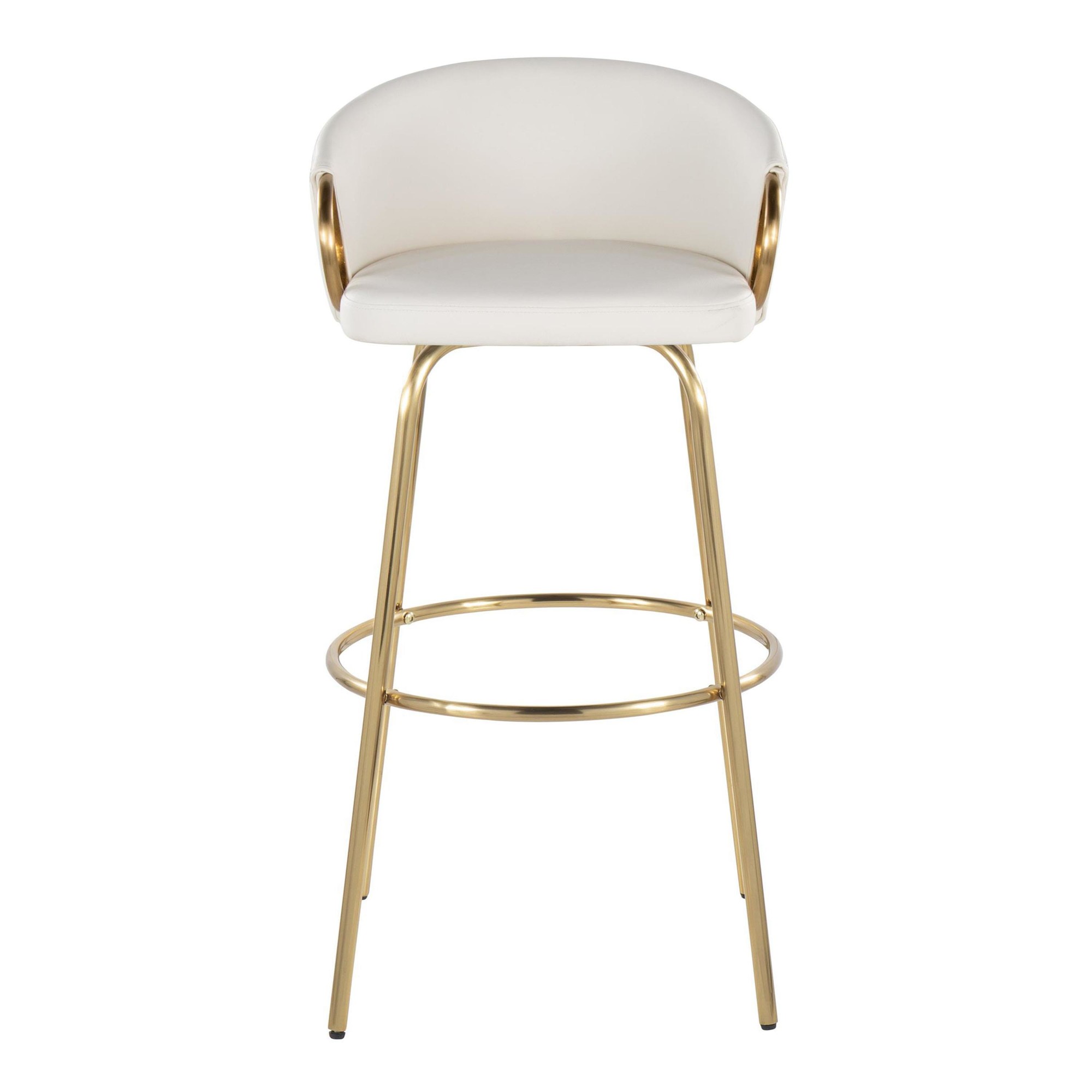Claire 30 Gold White Contemporary Swivel Barstool (Set of 2) 8 Claire 30 Gold White Contemporary Swivel Barstool (Set of 2) - Image 8