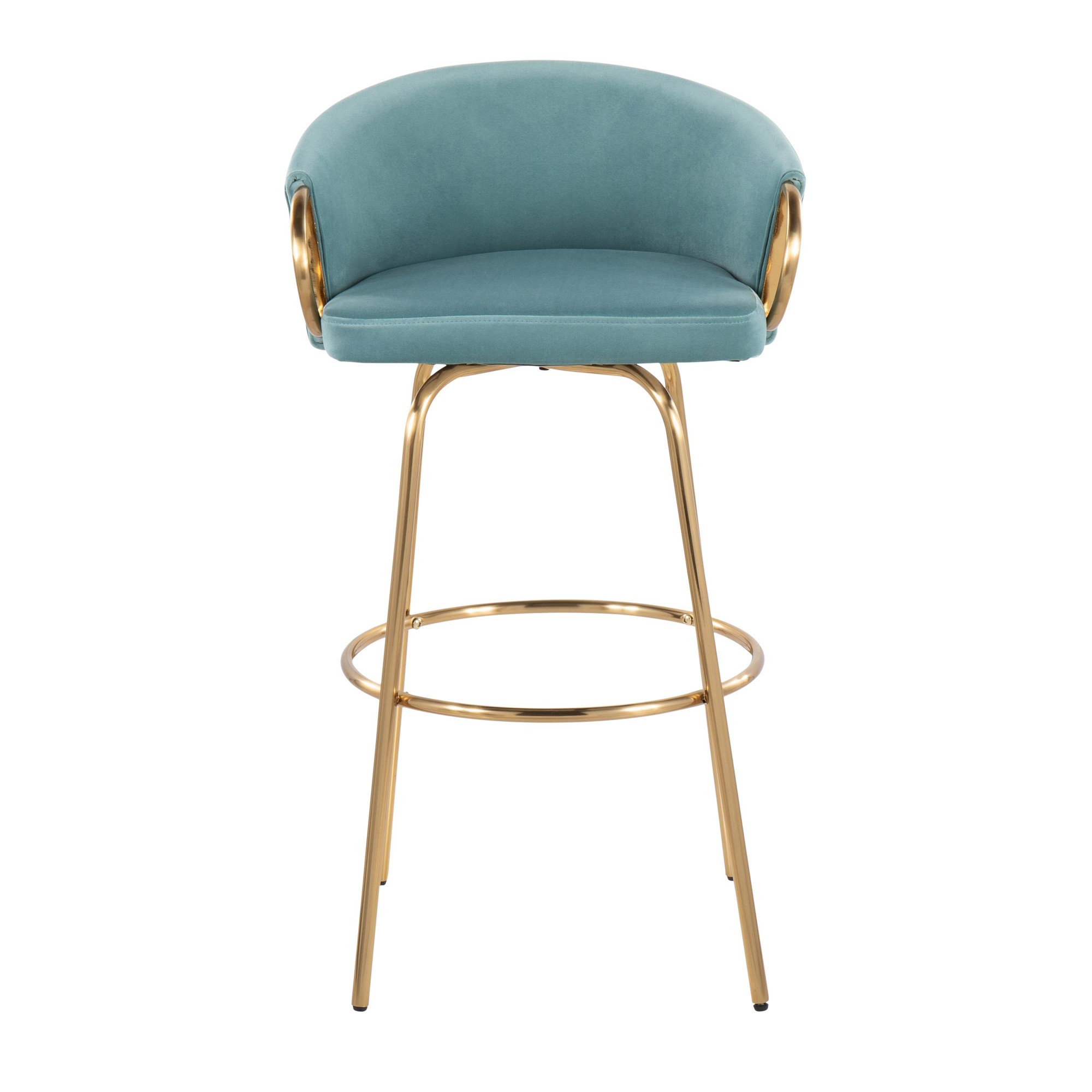 Claire 30 Light Blue Velvet Contemporary Bar Stools (Set of 2) 10 Claire 30 Light Blue Velvet Contemporary Bar Stools (Set of 2) - Image 10
