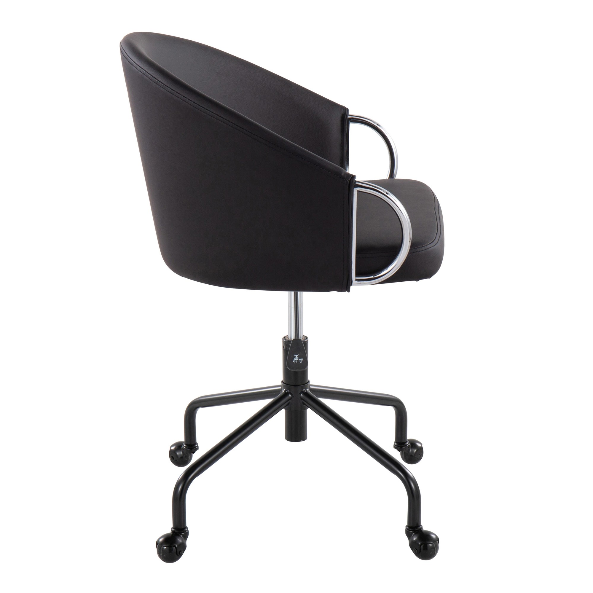 Claire Black Faux Leather Contemporary Swivel Task Chair 4 Claire Black Faux Leather Contemporary Swivel Task Chair - Image 4