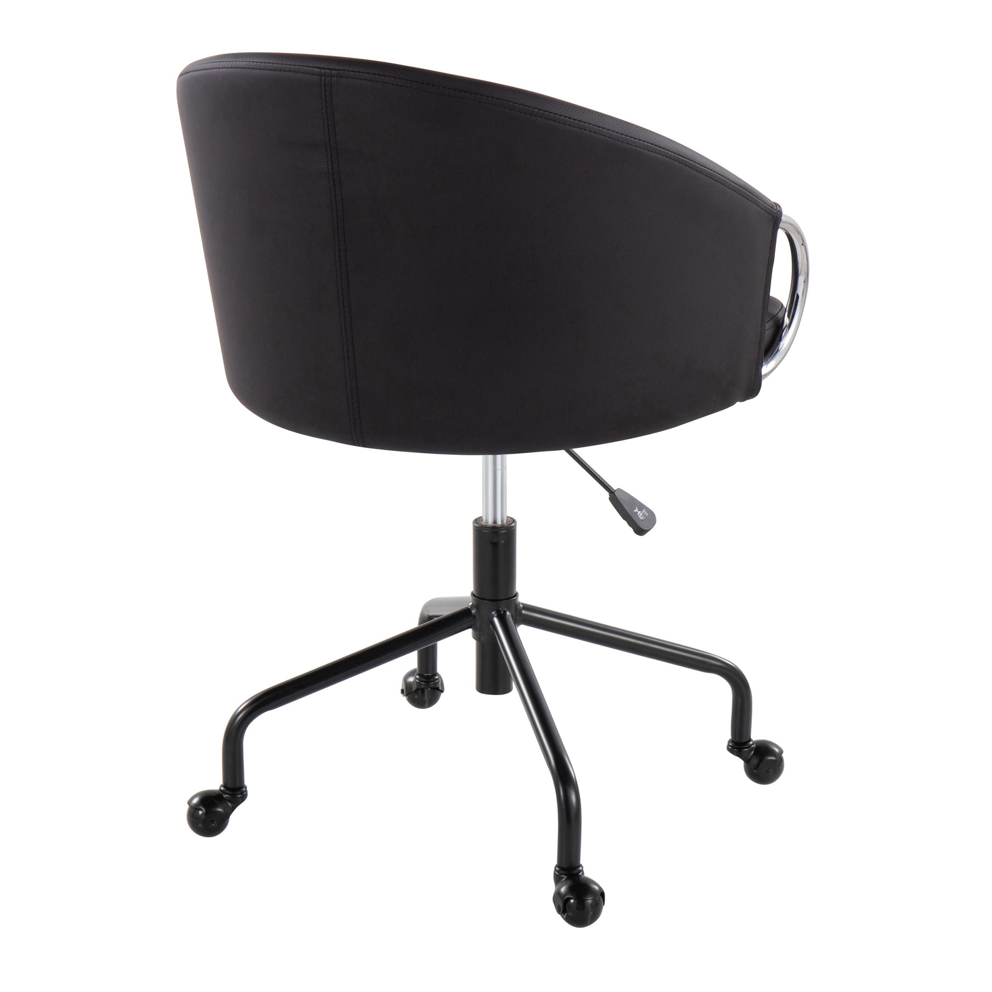 Claire Black Faux Leather Contemporary Swivel Task Chair 5 Claire Black Faux Leather Contemporary Swivel Task Chair - Image 5