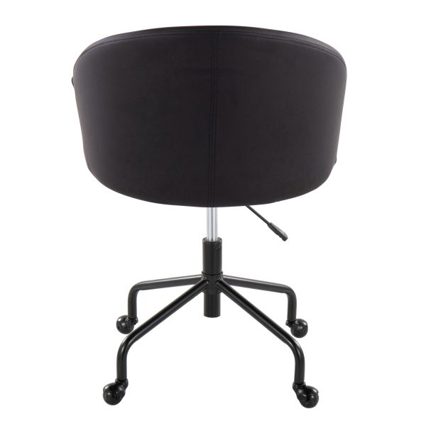 Claire Black Faux Leather Contemporary Swivel Task Chair 5