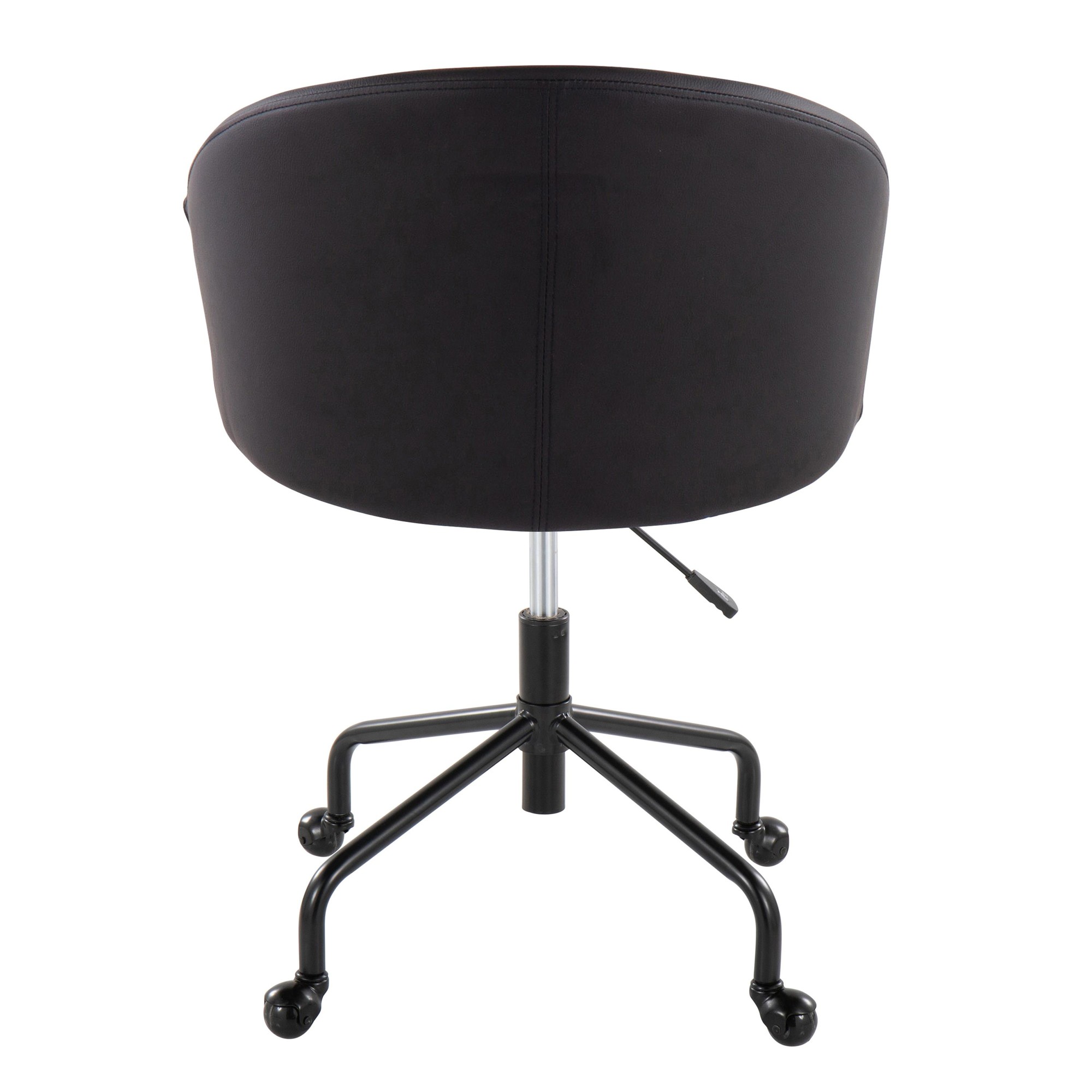 Claire Black Faux Leather Contemporary Swivel Task Chair 6 Claire Black Faux Leather Contemporary Swivel Task Chair - Image 6