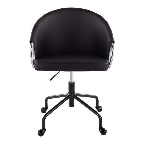 Claire Black Faux Leather Contemporary Swivel Task Chair 6