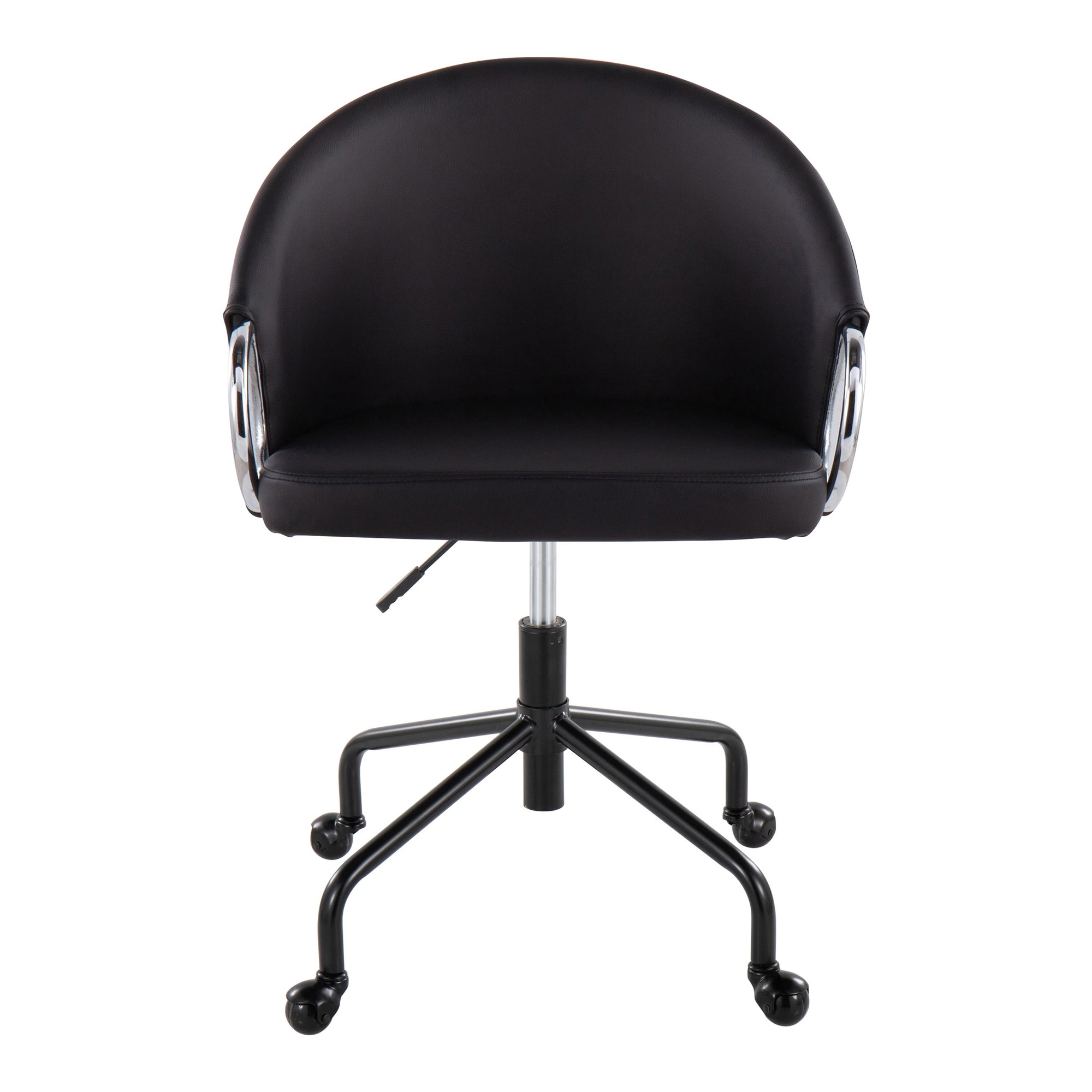 Claire Black Faux Leather Contemporary Swivel Task Chair 7 Claire Black Faux Leather Contemporary Swivel Task Chair - Image 7
