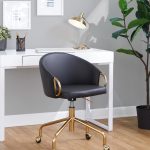 Claire Black Faux Leather Gold Contemporary Task Chair 10 Claire Black Faux Leather Gold Contemporary Task Chair