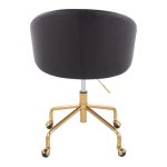 Claire Black Faux Leather Gold Contemporary Task Chair 14 Claire Black Faux Leather Gold Contemporary Task Chair
