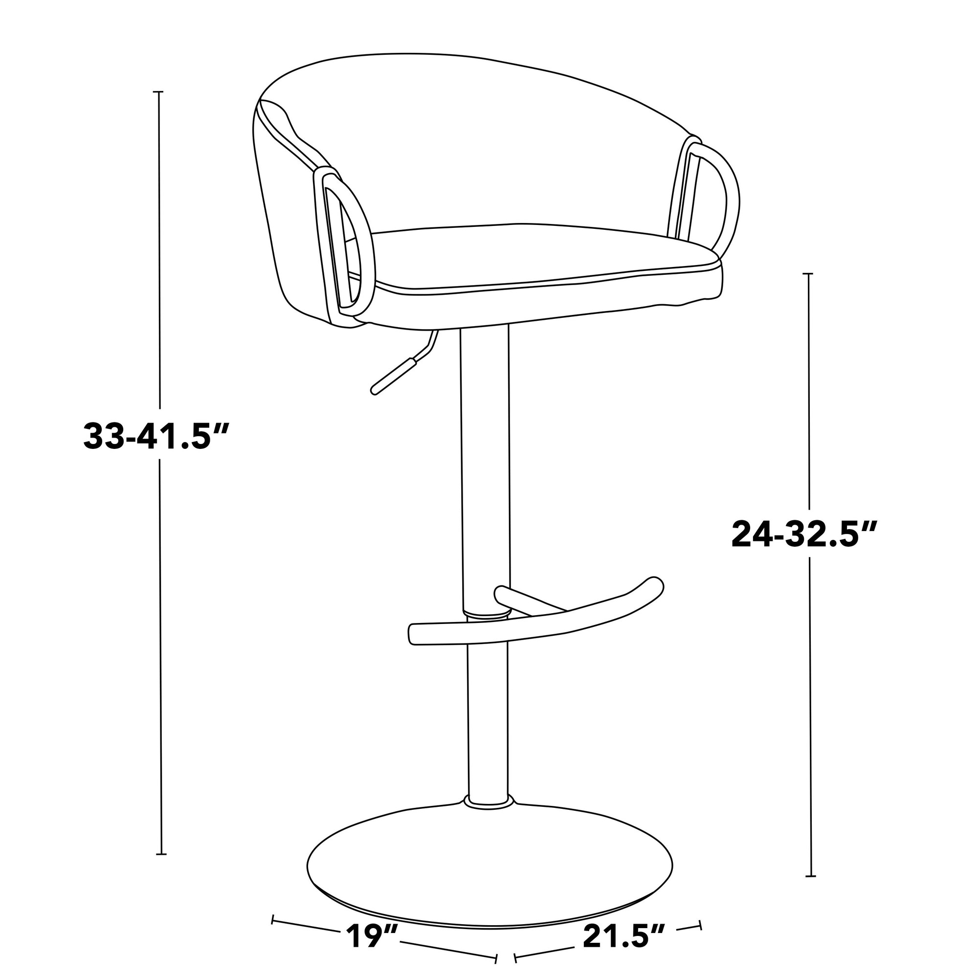 Claire Black Faux Leather Gold Metal Contemporary Barstool (Set of 2) 11 Claire Black Faux Leather Gold Metal Contemporary Barstool (Set of 2) - Image 11