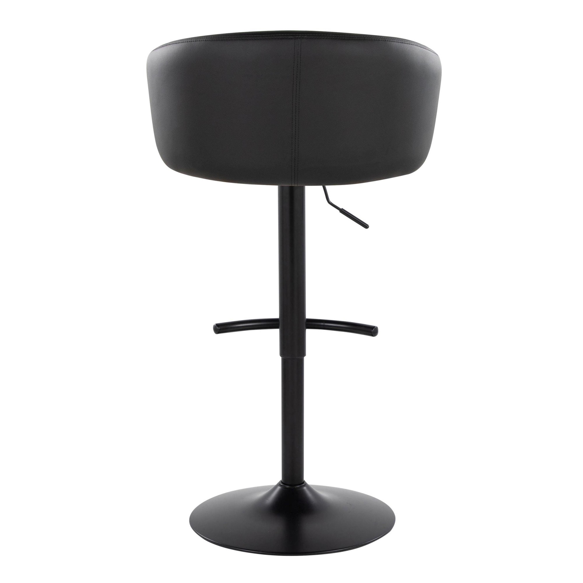 Claire Black Faux Leather Gold Metal Contemporary Barstool (Set of 2) 9 Claire Black Faux Leather Gold Metal Contemporary Barstool (Set of 2) - Image 9