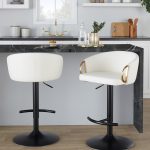 Claire Black Gold White Contemporary Swivel Barstool (Set of 2)