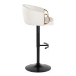 Claire Black Gold White Contemporary Swivel Barstool (Set of 2)