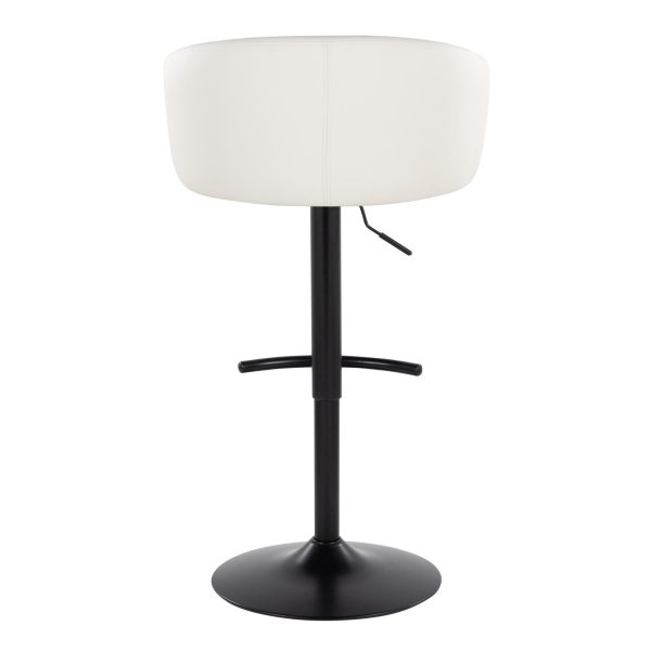 Claire Black Gold White Contemporary Swivel Barstool Set of 2 8