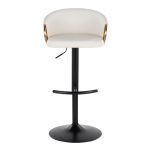 Claire Black Gold White Contemporary Swivel Barstool (Set of 2)