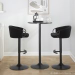Claire Black Velvet Contemporary Swivel Adjustable Barstool (Set of 2) 15 Claire Black Velvet Contemporary Swivel Adjustable Barstool (Set of 2)