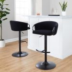 Claire Black Velvet Contemporary Swivel Adjustable Barstool (Set of 2) 17 Claire Black Velvet Contemporary Swivel Adjustable Barstool (Set of 2)