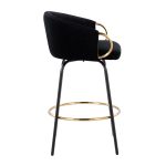 Claire Black Velvet Gold Accent Contemporary Counter Stool (Set of 2) 11 Claire Black Velvet Gold Accent Contemporary Counter Stool (Set of 2)