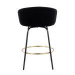 Claire Black Velvet Gold Accent Contemporary Counter Stool (Set of 2) 13 Claire Black Velvet Gold Accent Contemporary Counter Stool (Set of 2)