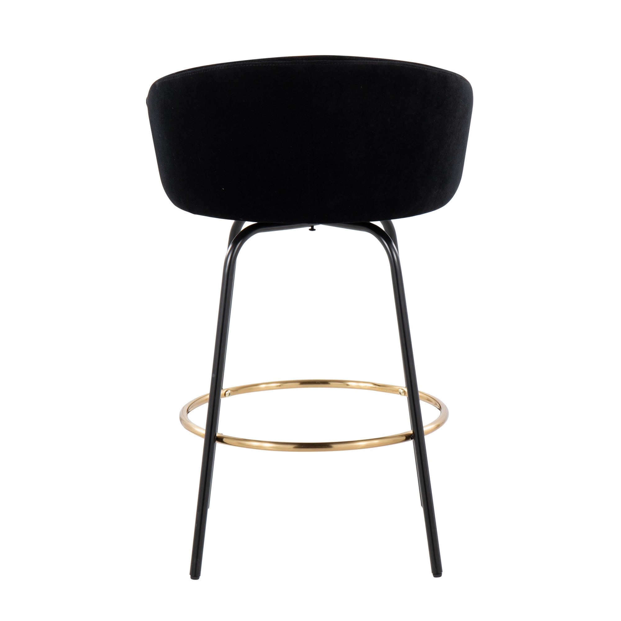 Claire Black Velvet Gold Accent Contemporary Counter Stool (Set of 2) 5 Claire Black Velvet Gold Accent Contemporary Counter Stool (Set of 2) - Image 5