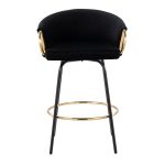 Claire Black Velvet Gold Accent Contemporary Counter Stool (Set of 2) 14 Claire Black Velvet Gold Accent Contemporary Counter Stool (Set of 2)