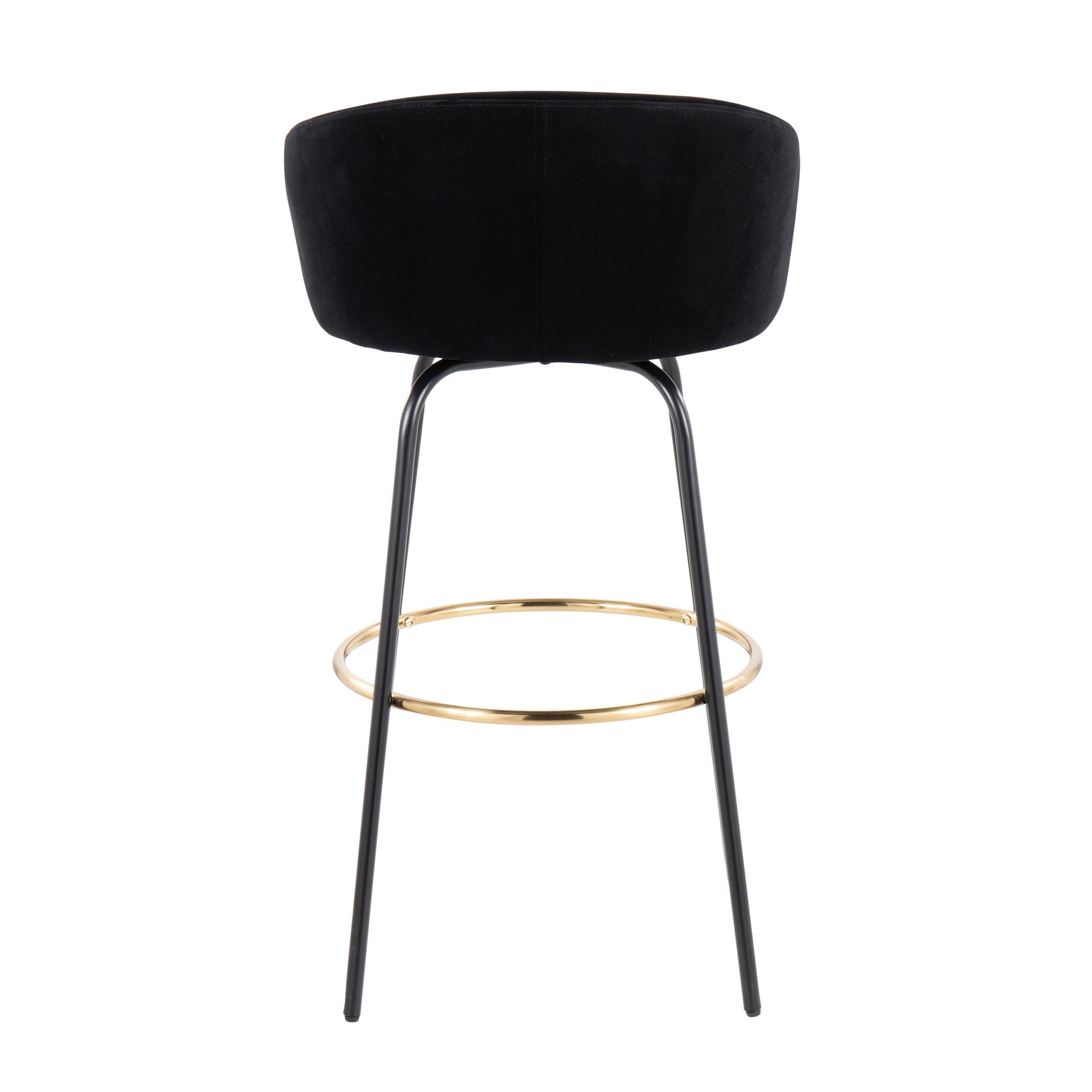 Claire Black Velvet Gold Contemporary Bar Stools (Set of 2) 7 Claire Black Velvet Gold Contemporary Bar Stools (Set of 2) - Image 7