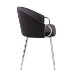 Claire Contemporary Black Faux Leather and Silver Metal Accent Chair 18 Claire Contemporary Black Faux Leather and Silver Metal Accent Chair