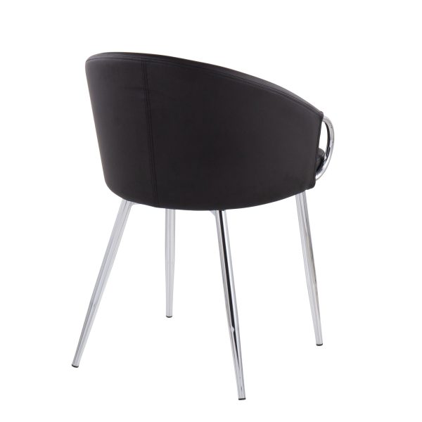 Claire Contemporary Black Faux Leather and Silver Metal Accent Chair 6