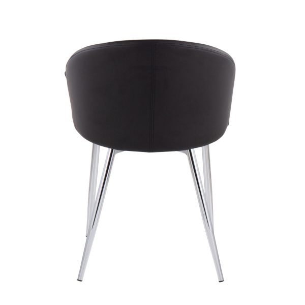 Claire Contemporary Black Faux Leather and Silver Metal Accent Chair 7