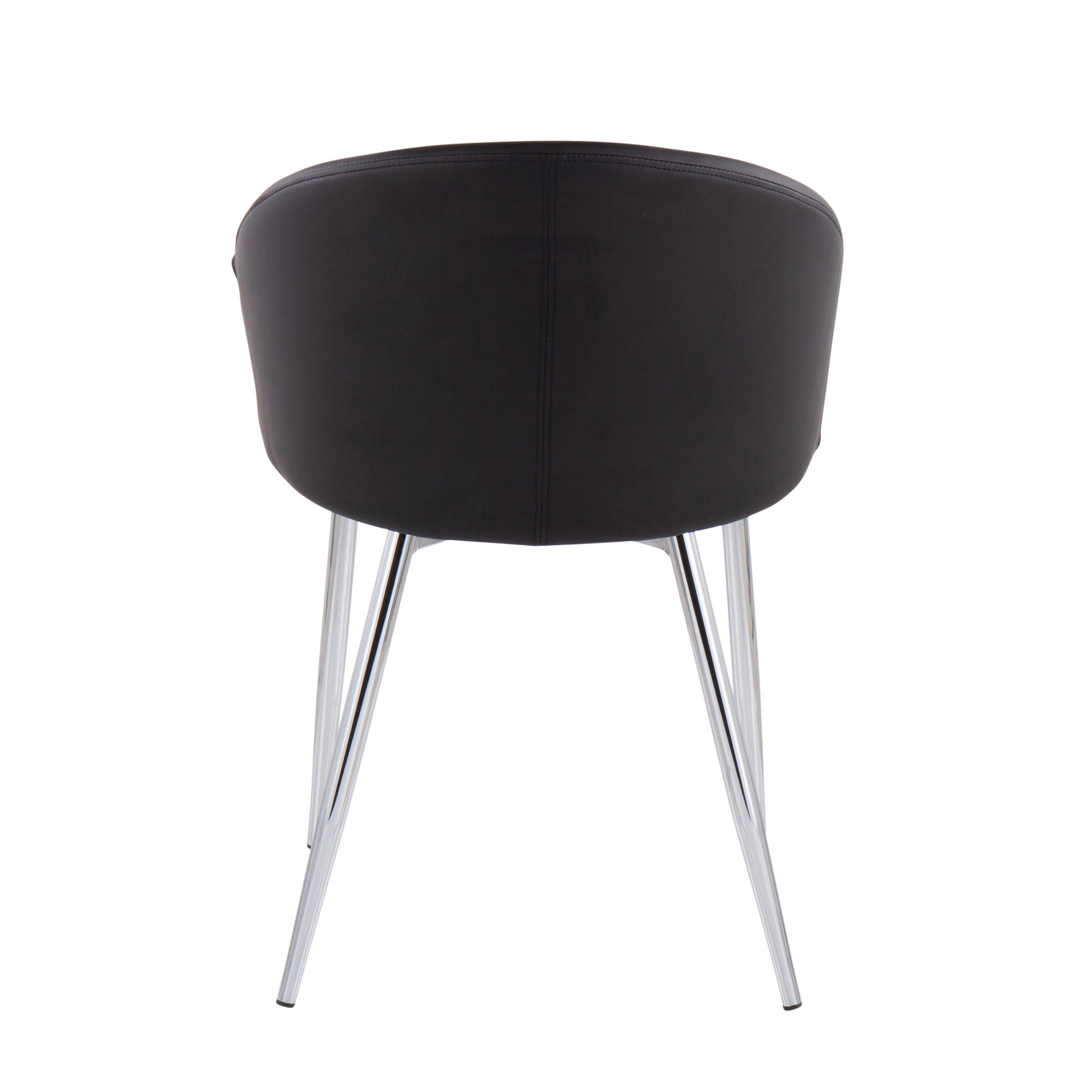 Claire Contemporary Black Faux Leather and Silver Metal Accent Chair 8 Claire Contemporary Black Faux Leather and Silver Metal Accent Chair - Image 8