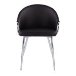 Claire Contemporary Black Faux Leather and Silver Metal Accent Chair 21 Claire Contemporary Black Faux Leather and Silver Metal Accent Chair