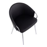 Claire Contemporary Black Faux Leather and Silver Metal Accent Chair 22 Claire Contemporary Black Faux Leather and Silver Metal Accent Chair
