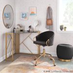 Claire Contemporary Black Velvet Gold Metal Task Chair 13 Claire Contemporary Black Velvet Gold Metal Task Chair