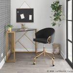 Claire Contemporary Black Velvet Gold Metal Task Chair 12 Claire Contemporary Black Velvet Gold Metal Task Chair